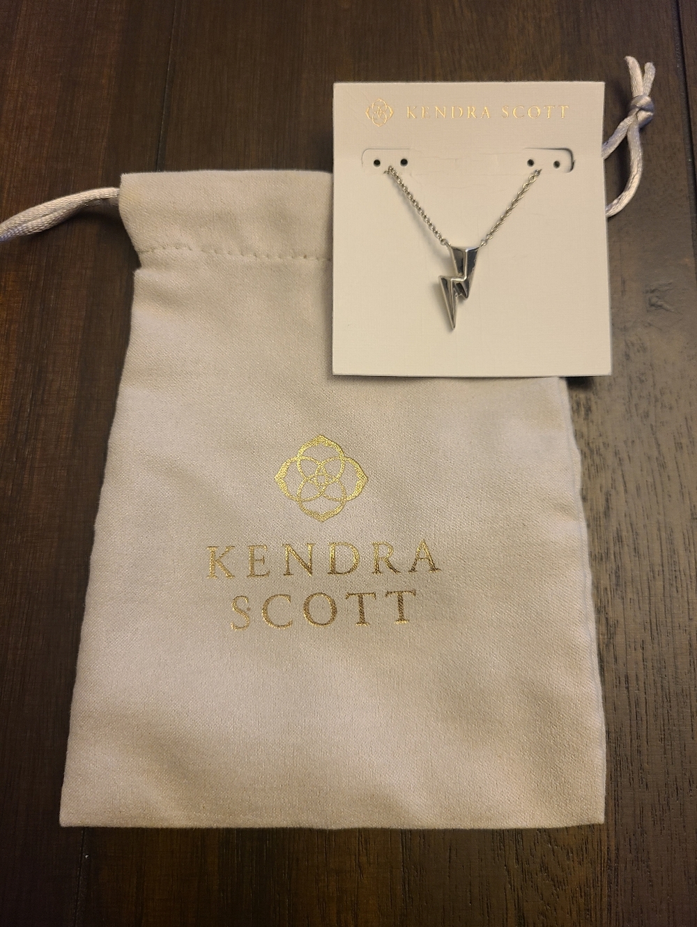 Kendra Scott Silver Lightning Bolt Necklace